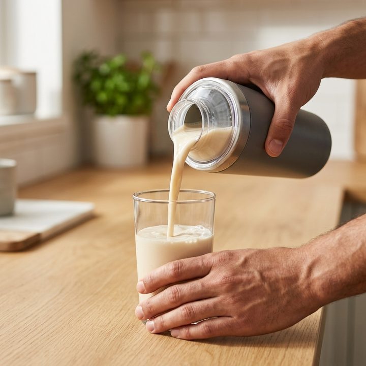 Un shaker Energy Diet versé dans un verre